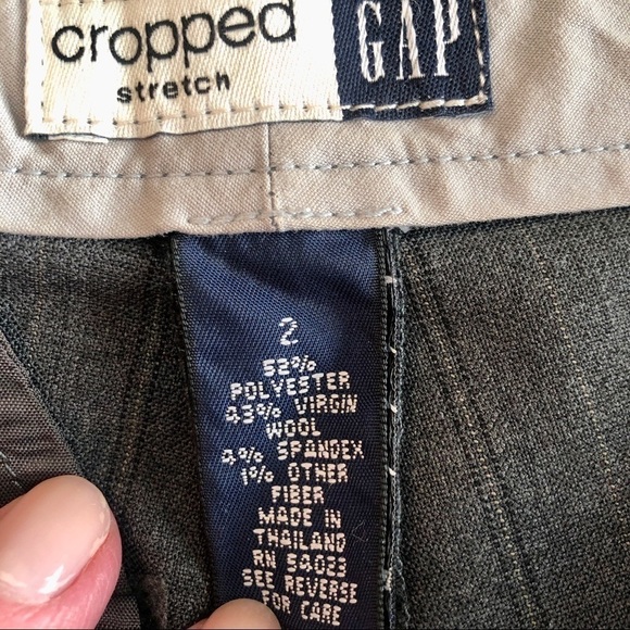 Gap Pants Charcoal Grey Pinstripe Cropped Dress Pants Stretch size 2 - Picture 14 of 16